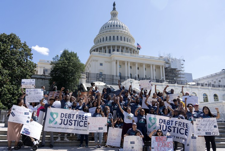 protestors gather outside Capitol Hill