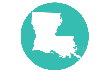 Shape of state of Louisiana